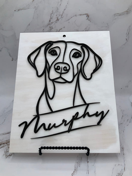 Laser-cut wood dog portraits (from your photo) | Choose 1 of 3 Styles
