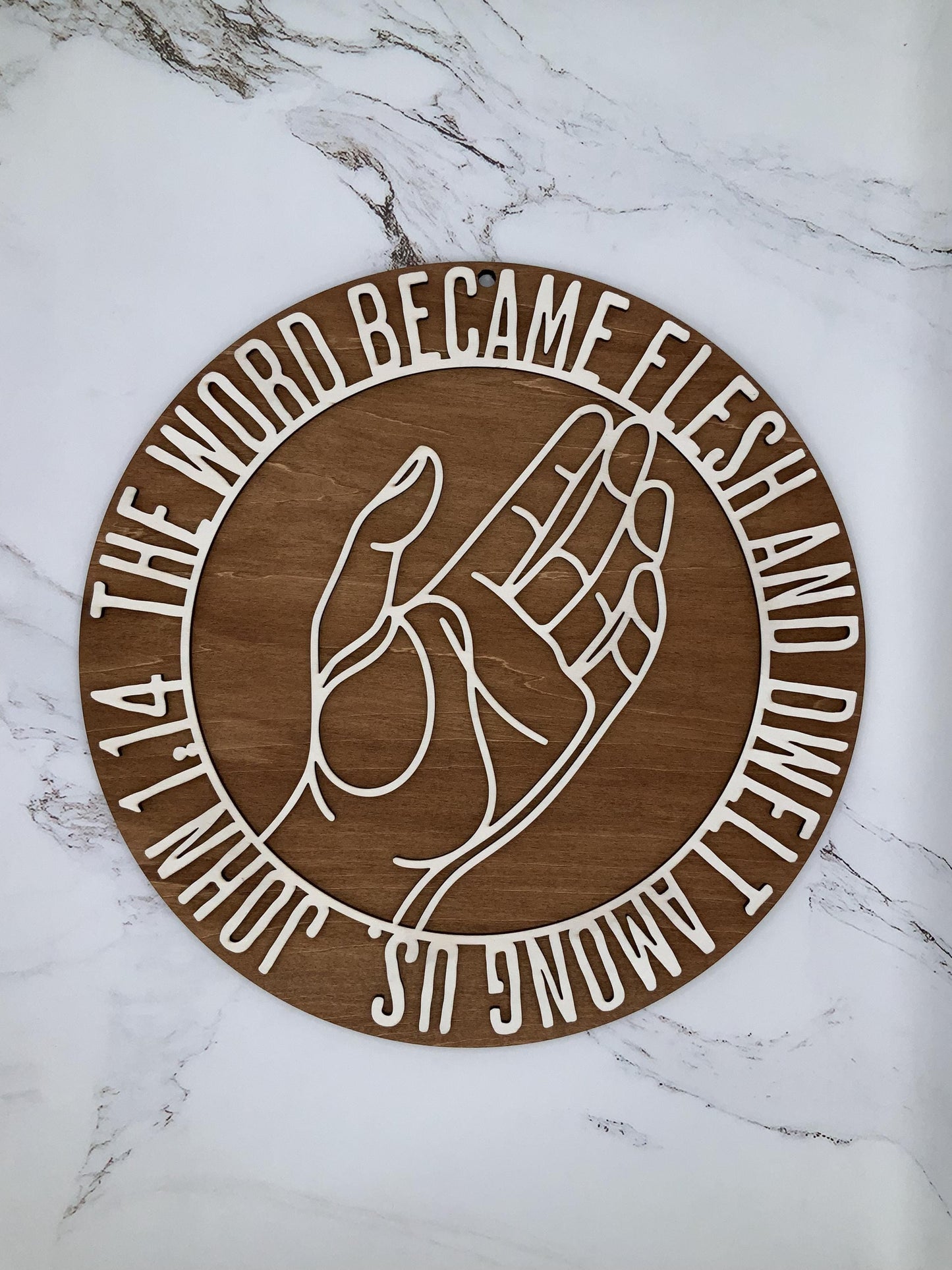 John 1:14 Scripture Wood Sign – Rustic Farmhouse Christian Decor