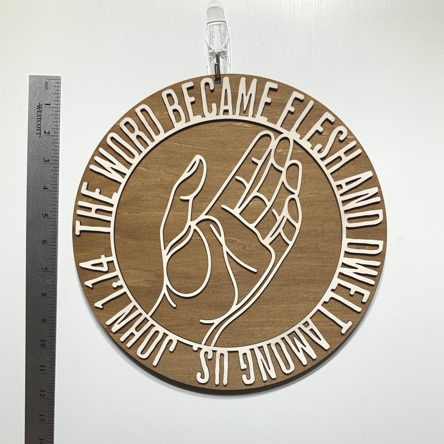 John 1:14 Scripture Wood Sign – Rustic Farmhouse Christian Decor